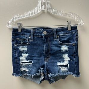 American Eagle Hi Rise Shortie Jean Shorts